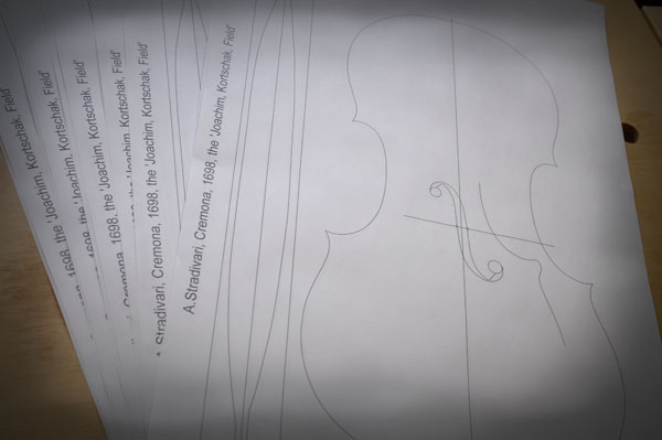 1:1でプリントアウトした内型の図面