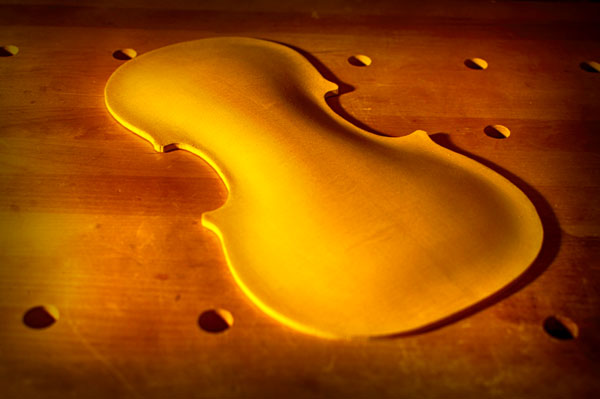 ヴァイオリンの表板のアーチ