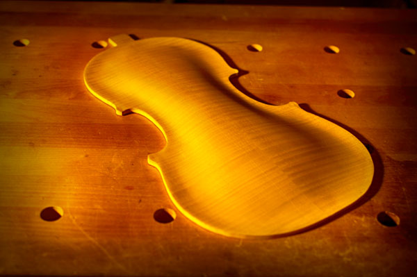 ヴァイオリンの裏板のアーチ