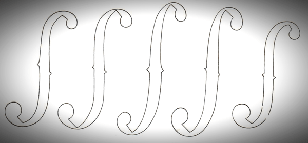 F字孔は作家によって多様です