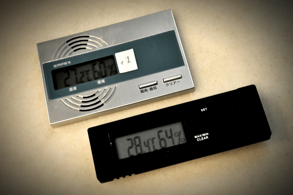 それぞれの湿度計