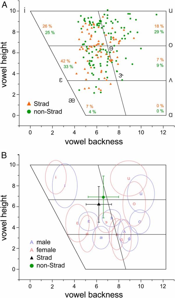男性と女性の母音の発音とヴァイオリン